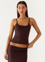 Garrix Bead Cami Top - Chocolate