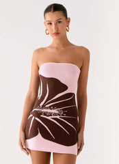 Kader Strapless Knit Mini Dress - Espresso Meadow