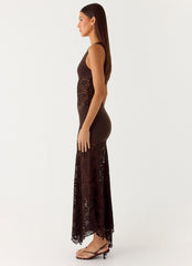 Koka Lace Maxi Dress - Cool Chocolate