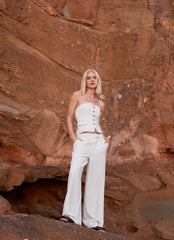 Brianna Strapless Top - Pebble