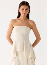 Rossi Hanky Hem Top - Oatmeal