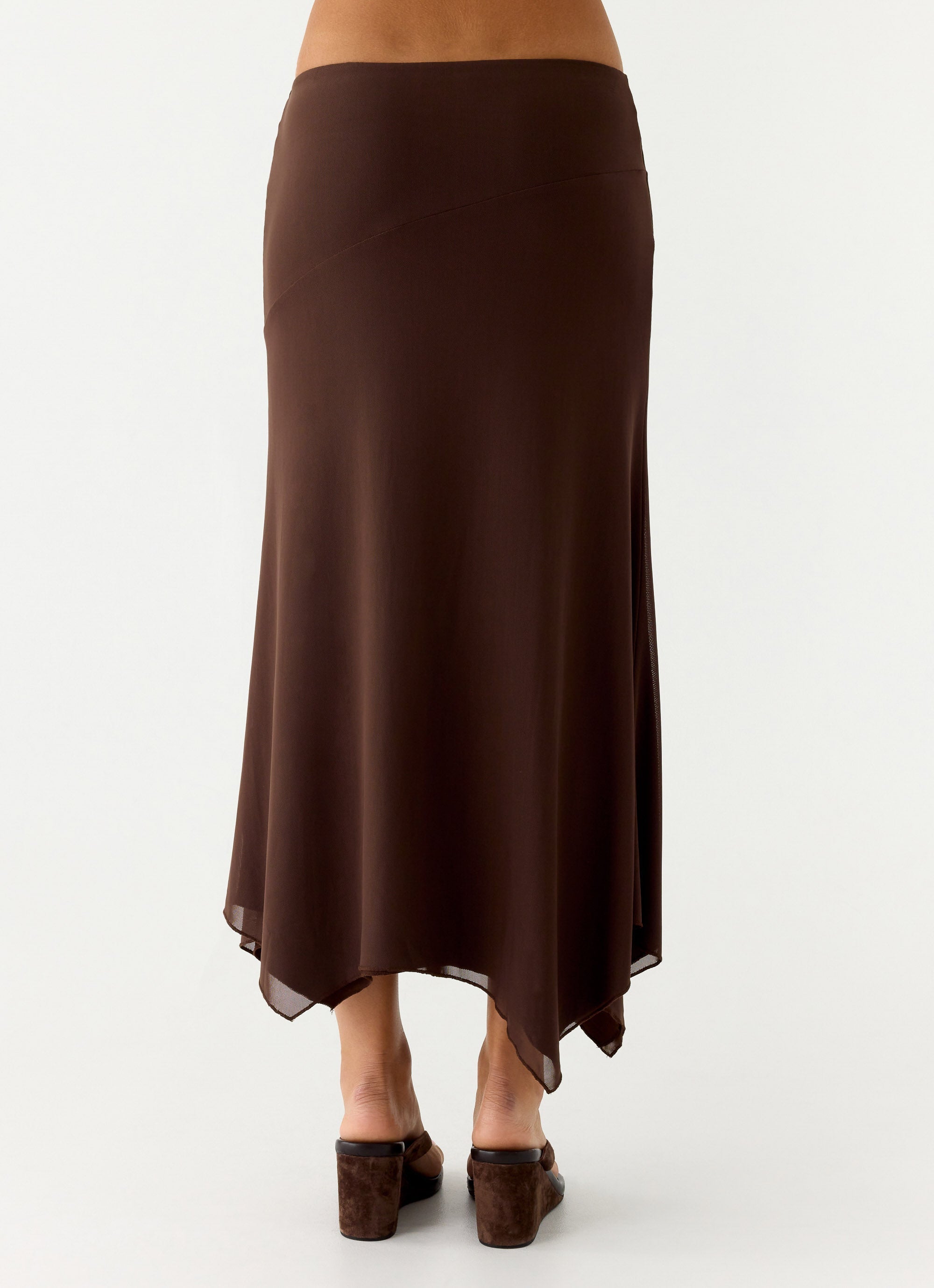 Kerrie Hanky Midi Skirt - Chocolate