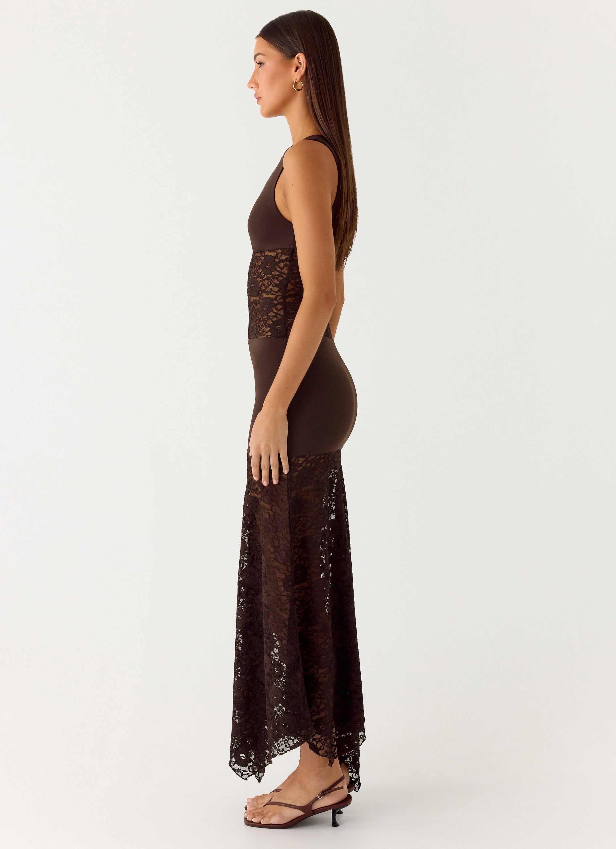 Koka Lace Maxi Dress - Cool Chocolate
